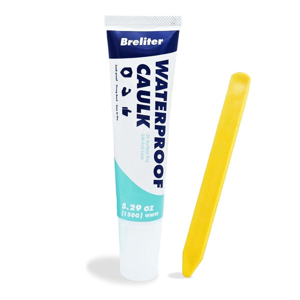 Breliter Waterproof Caulk White 5.29oz 150g Sealant for Tile Glass Metal Stone